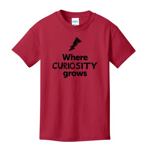 Where CURIOSITY Grows EMOJI Youth T-Shirt - Black Imprint (KA-PC54Y-CURIF-B) image thumbnail