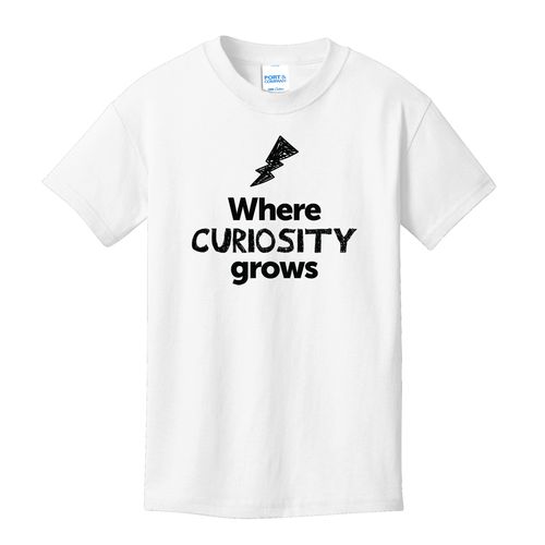 Where CURIOSITY Grows EMOJI Youth T-Shirt - Black Imprint (KA-PC54Y-CURIF-B) image thumbnail