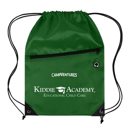 CampVentures Drawstring Backpack with Front Zipper Pocket (KA-123921CV) image thumbnail