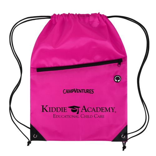CampVentures Drawstring Backpack with Front Zipper Pocket (KA-123921CV) image thumbnail