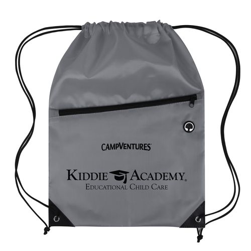 CampVentures Drawstring Backpack with Front Zipper Pocket (KA-123921CV) image thumbnail