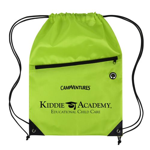 CampVentures Drawstring Backpack with Front Zipper Pocket (KA-123921CV) image thumbnail