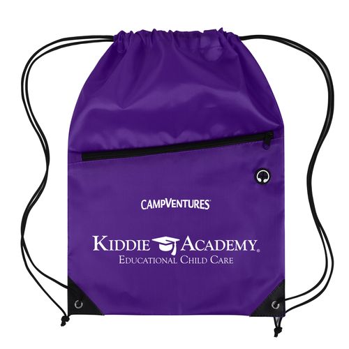 CampVentures Drawstring Backpack with Front Zipper Pocket (KA-123921CV) image thumbnail
