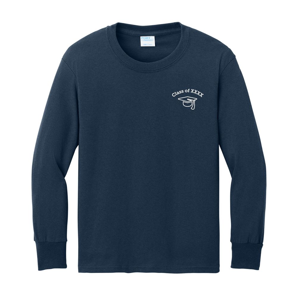 Graduation Class of 2026 Left Chest Youth Long Sleeve T-Shirt (KA-PC54YLS-GRADLC) primary image