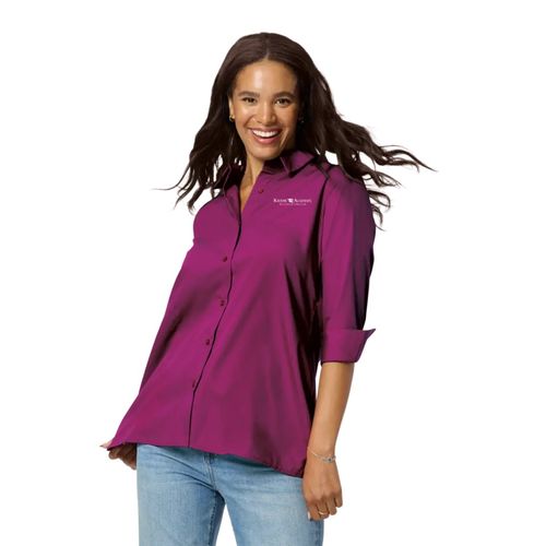 Women's 3/4 Sleeve Poplin Swing Shirt (KA-BG6261) image thumbnail