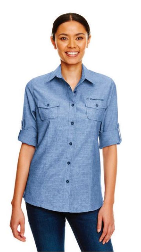 Burnside Ladies Chambray Woven Shirt primary image
