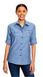 Image of Burnside Ladies Chambray Woven Shirt
