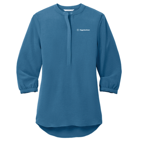 Ladies 3/4-Sleeve Textured Crepe Tunic image thumbnail