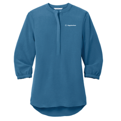Image of Ladies 3/4-Sleeve Textured Crepe Tunic