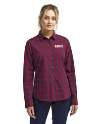 Image of Ladies' Mulligan Check Long-Sleeve Cotton Shirt