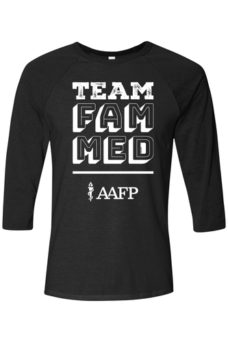 Unisex Three-Quarter Sleeve Baseball Tee - Team Fam Med Logo image thumbnail
