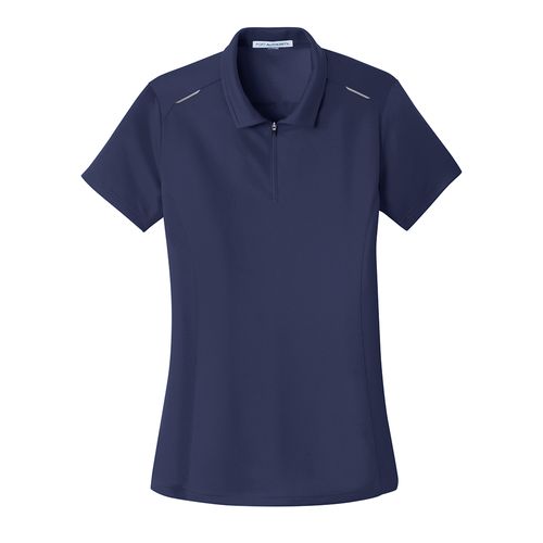 Port Authority Ladies Pinpoint Mesh Zip Polo image thumbnail
