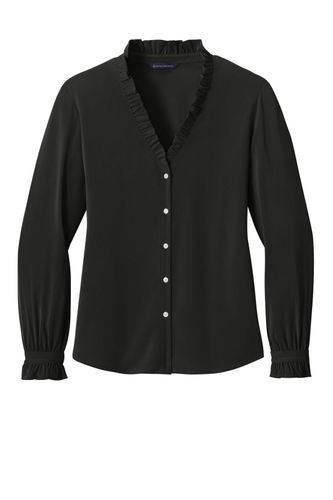 Brooks Brothers Women's Long Sleeve Ruffle Collar Blouse image thumbnail