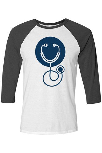 Unisex Three-Quarter Sleeve Baseball Tee - Smile Logo - DTG image thumbnail