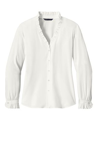 Brooks Brothers Women's Long Sleeve Ruffle Collar Blouse image thumbnail