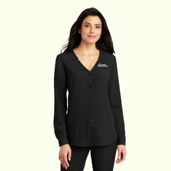 Image of CLEARANCE-Port Authority Ladies Long Sleeve Button-Front Blouse. LW700