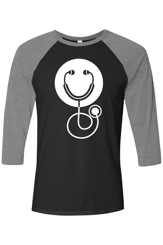 Unisex Three-Quarter Sleeve Baseball Tee - Smile Logo - DTG image thumbnail