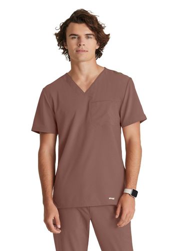Grey's Anatomy - Men's 1-Pocket V-Neck Journey Scrub Top image thumbnail