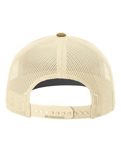 Richardson 112 - Heather Grey/Birch/Amber Gold Snapback Trucker Cap image thumbnail