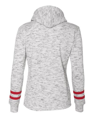 Women’s Mélange Fleece Striped-Sleeve Hooded Sweatshirt - 8674 image thumbnail
