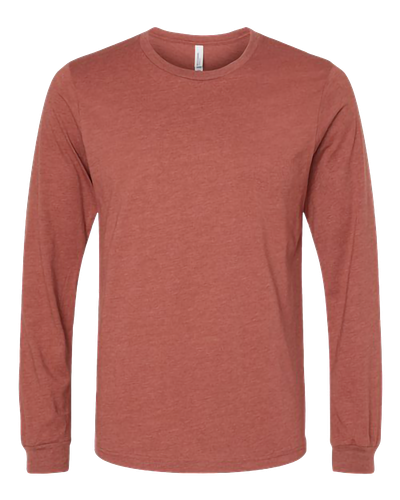UNISEX Bella Heather CVC Long Sleeve Tee - 3501CVC_1Clr Front image thumbnail