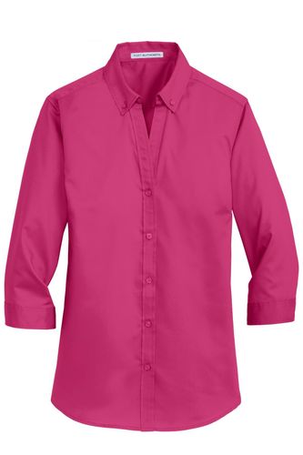 Port Authority Women's 3/4-Sleeve SuperPro Twill Shirt image thumbnail