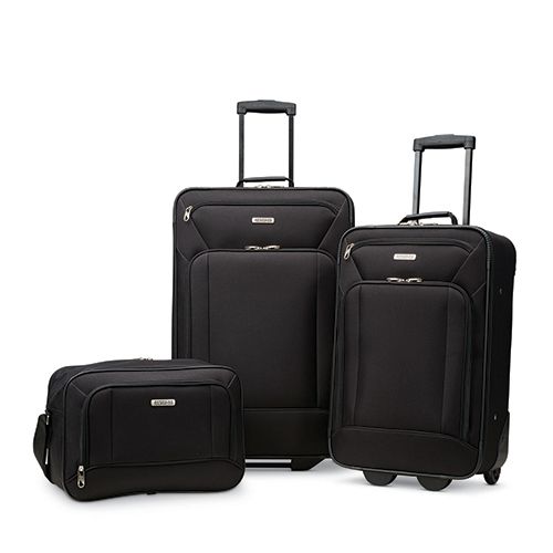 (Min 25) 3pc Fieldbrook XLT Nested Luggage Set, Black image thumbnail