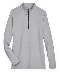 Image of Women's CrownLux Performance® Clubhouse Micro-Stripe Quarter-Zip Pullover - DG480W