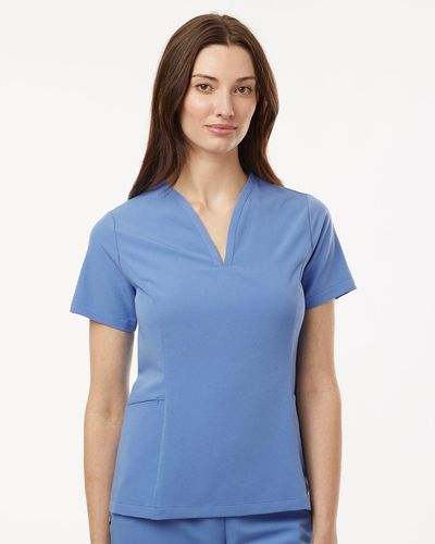 Jaanuu Women's Calix Fit & Flare Scrub V-Neck Top image thumbnail