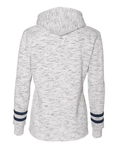Women’s Mélange Fleece Striped-Sleeve Hooded Sweatshirt - 8674 image thumbnail