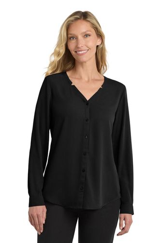 Port Authority Women's Long Sleeve Button-Front Blouse image thumbnail