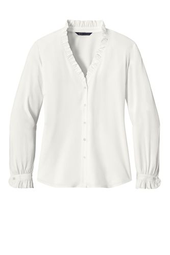 Brooks Brothers Women's Long Sleeve Ruffle Collar Blouse image thumbnail
