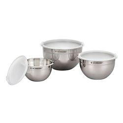 Image of (Min 25) Le Creuset Stainless Steel Mixing Bowls, Set of 3