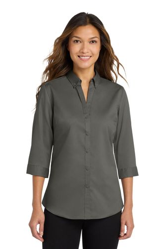 Port Authority Women's 3/4-Sleeve SuperPro Twill Shirt image thumbnail