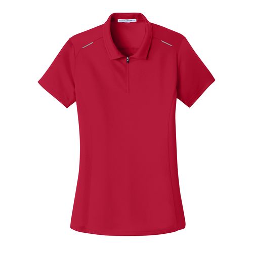 Port Authority Ladies Pinpoint Mesh Zip Polo image thumbnail