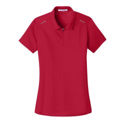 Image of Port Authority Ladies Pinpoint Mesh Zip Polo