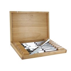 Image of (Min 25) Zwilling J.A. Henckels 8pc Stainless Steel Steak Knife Set w/ Wood Presentation Case