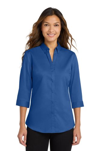 Port Authority Women's 3/4-Sleeve SuperPro Twill Shirt image thumbnail