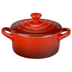 Image of (Min 25) Le Creuset 8oz Stoneware Mini Round Cocotte Cerise