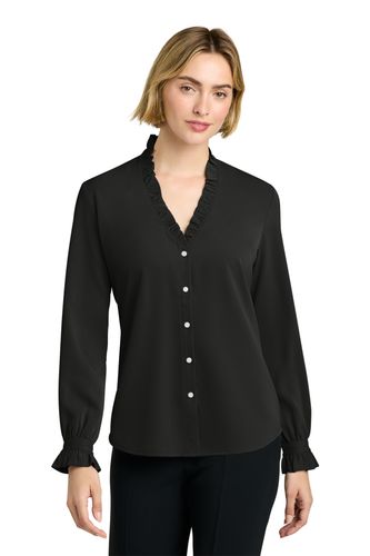 Brooks Brothers Women's Long Sleeve Ruffle Collar Blouse image thumbnail