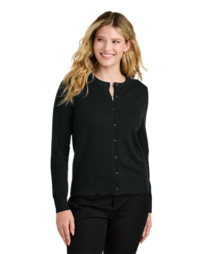 LADIES Port Authority Easy Care Crewneck Cardigan Sweater - LSW2870_Gold image thumbnail