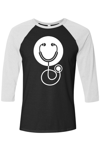 Unisex Three-Quarter Sleeve Baseball Tee - Smile Logo - DTG image thumbnail