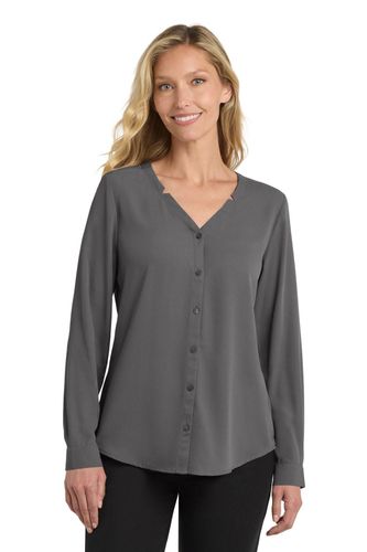 Port Authority Women's Long Sleeve Button-Front Blouse image thumbnail