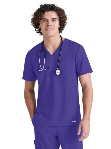 Grey's Anatomy - Men's 1-Pocket V-Neck Journey Scrub Top image thumbnail
