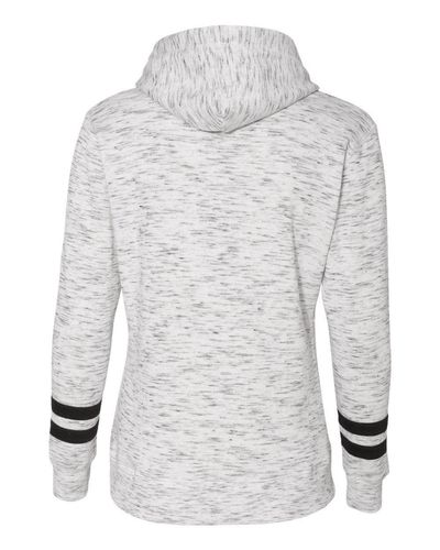 Women’s Mélange Fleece Striped-Sleeve Hooded Sweatshirt - 8674 image thumbnail