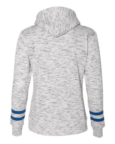 Women’s Mélange Fleece Striped-Sleeve Hooded Sweatshirt - 8674 image thumbnail