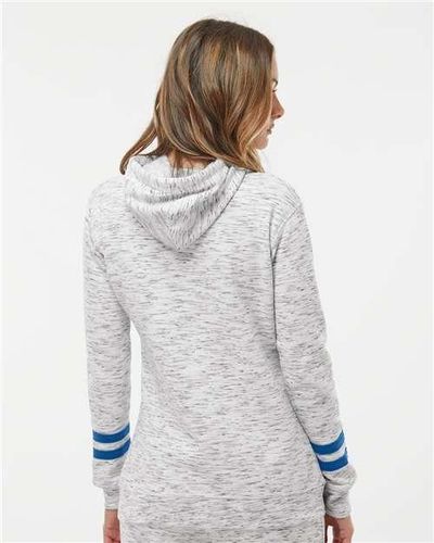 Women’s Mélange Fleece Striped-Sleeve Hooded Sweatshirt - 8674 image thumbnail