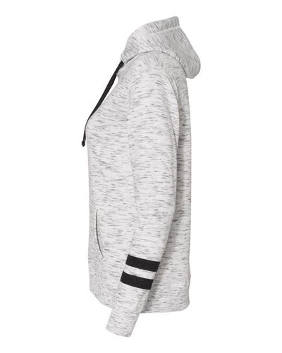 Women’s Mélange Fleece Striped-Sleeve Hooded Sweatshirt - 8674 image thumbnail