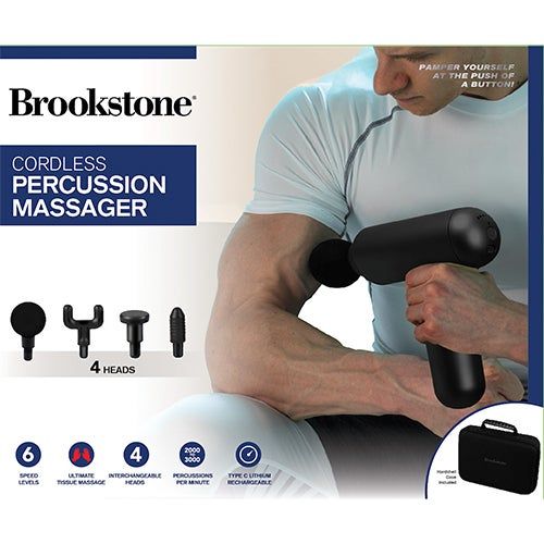 (Min 25) Brookstone Cordless Handheld Deep Tissue Percussion Massager image thumbnail