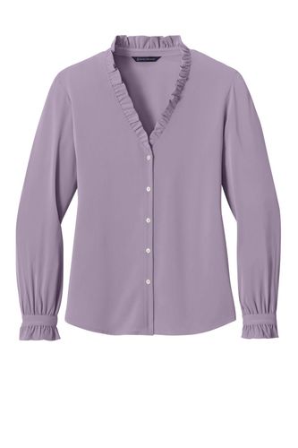 Brooks Brothers Women's Long Sleeve Ruffle Collar Blouse image thumbnail
